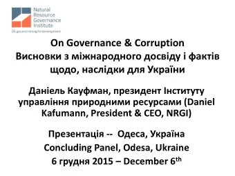 On Governance &amp; Corruption