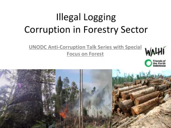 Illegal Logging Corruption in Forestry Sector UNODC Anti  Corruption Talk Series with Special