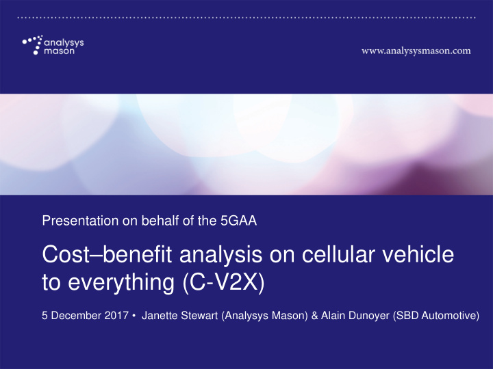 cost benefit analysis on cellular vehicle to everything c