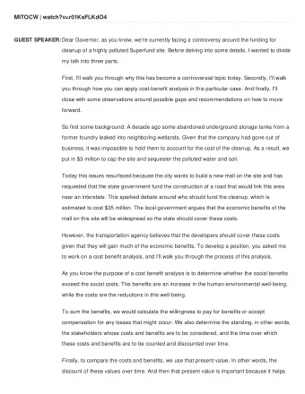 MITOCW | watch?v=r01KsFLKdO4 GUEST SPEAKER: Dear Governor, as you know, we're currently facing a