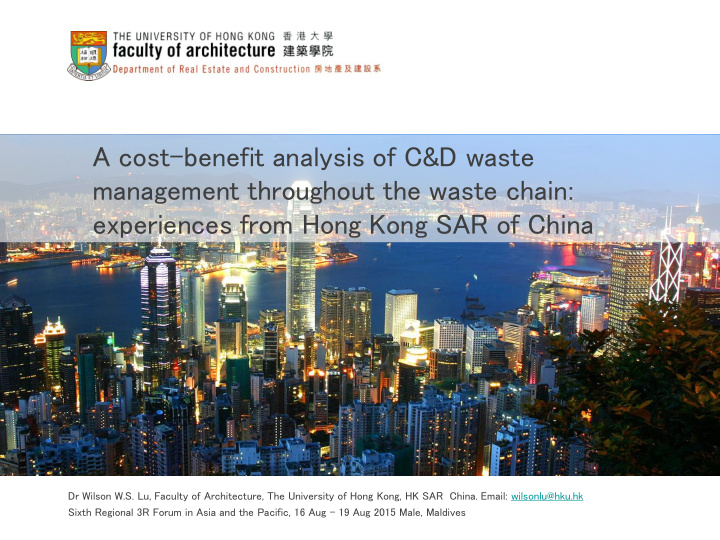 management throughout the waste chain experiences from