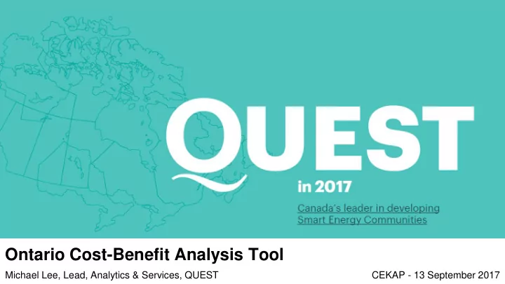 ontario cost benefit analysis tool