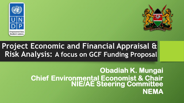 project economic and financial appraisal