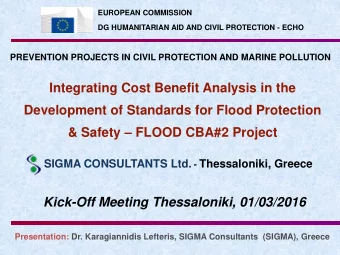 Integrating Cost Benefit Analysis in the Development of Standards for Flood Protection &amp; Safety