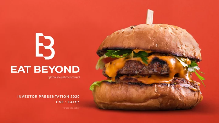 investor presentation 2020 cse eats