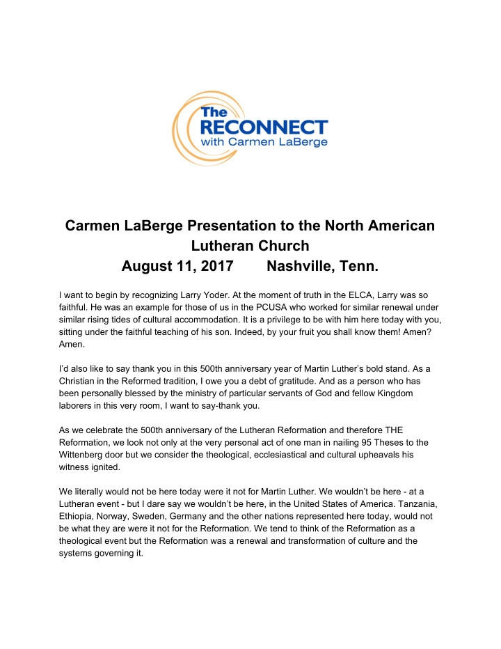 carmen laberge presentation to the north american