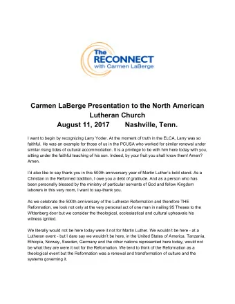 Carmen   LaBerge   Presentation   to   the   North   American