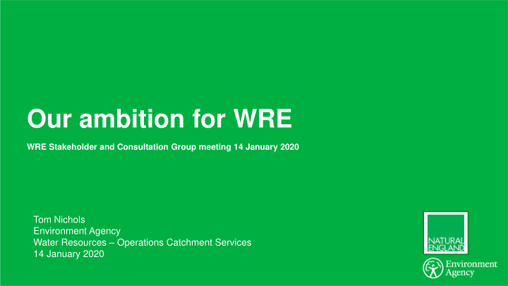 our ambition for wre
