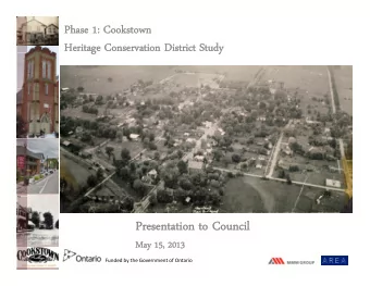 Presentation to Council  Presentation to Council  May 15, 2013  May 15, 2013 Funded by the