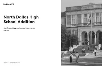 North Dallas High  School Addition  Certifjcate of Appropriateness Presentation  March 5, 2020