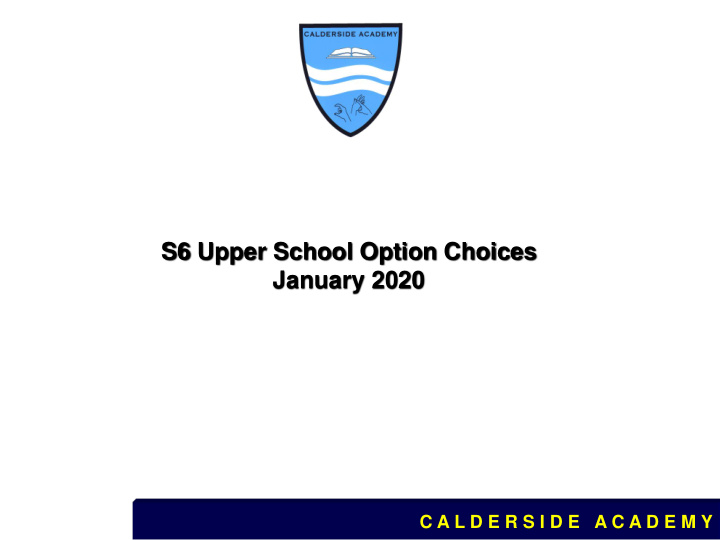 s6 upper school option choices january 2020