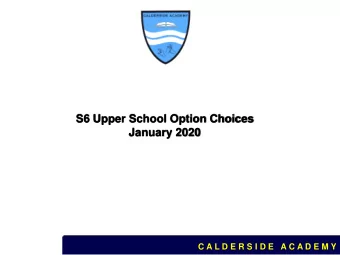 S6 Upper School Option Choices  January 2020  I  N  F  O  R  M  A  T  I  O  N   T  E  C  H  N  O  L