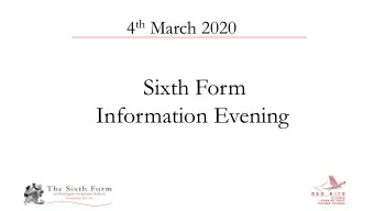 Sixth Form  Information Evening  This evening  Student Finance  Accepting offers