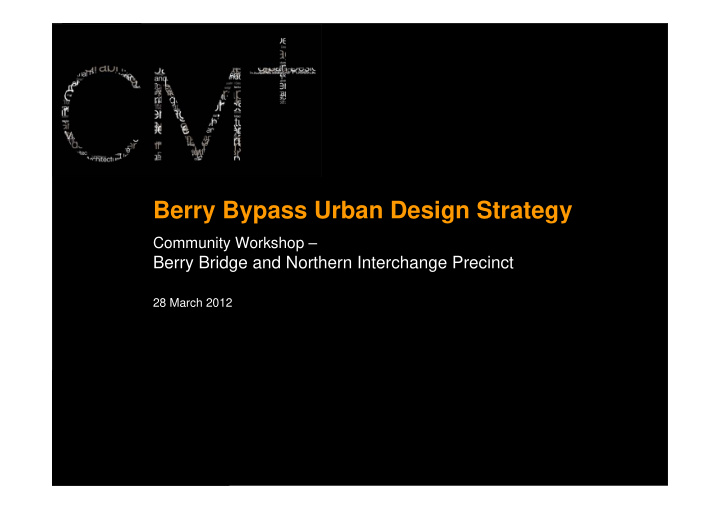 berry bypass urban design strategy