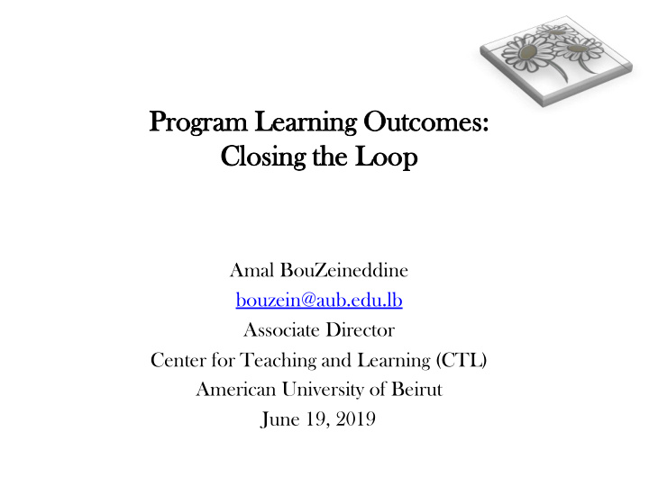 program program learning learning outcomes outcomes