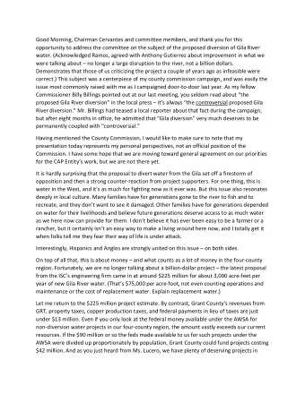 Good Morning, Chairman Cervantes and committee members, and thank you for this  opportunity to