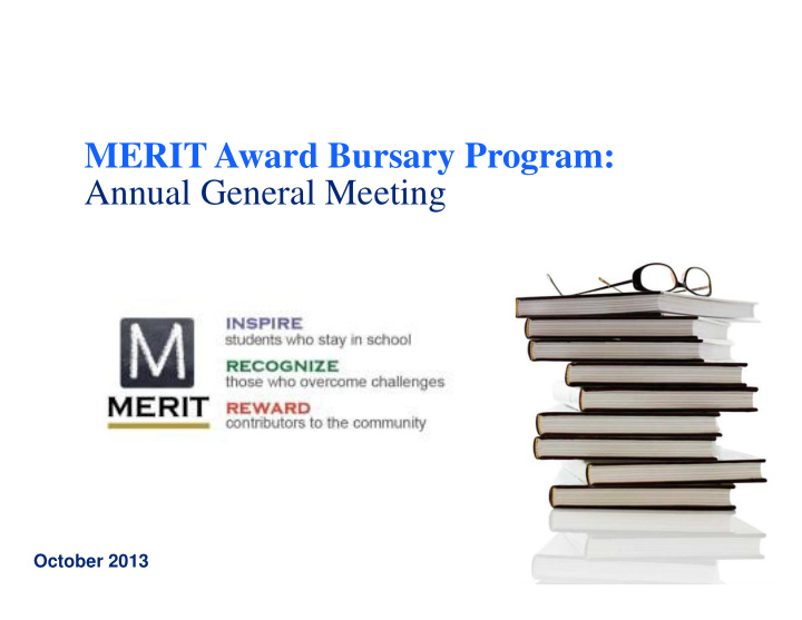 merit award bursary program annual general meeting