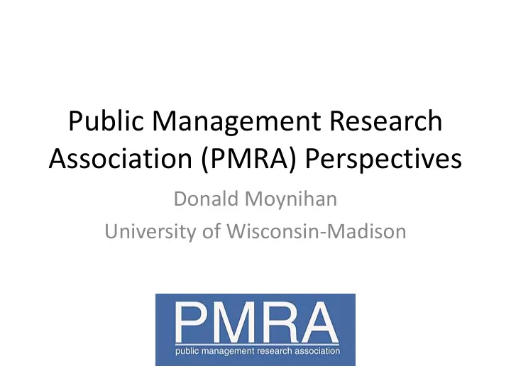 association pmra perspectives