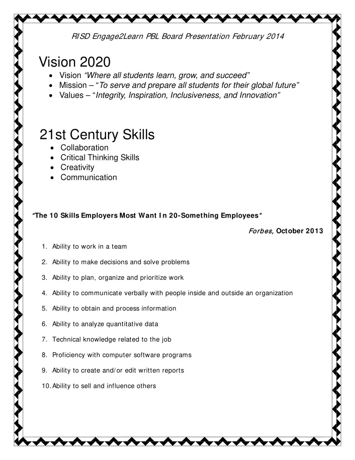 vision 2020