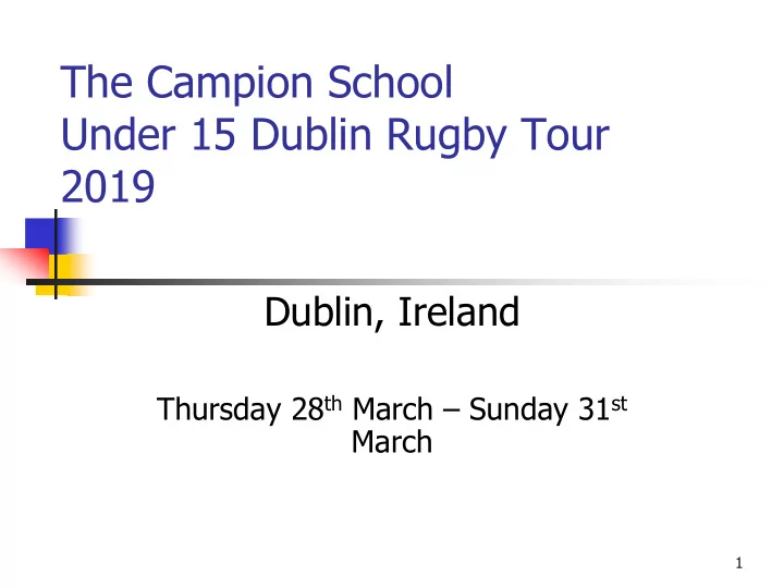under 15 dublin rugby tour