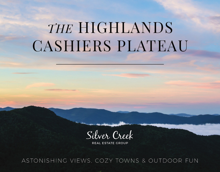 the highlands cashiers plateau