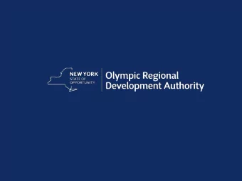 ORDA - A Catalyst for Upstate New  York The Olympic Venues  in the  Adirondacks  Mt. Van