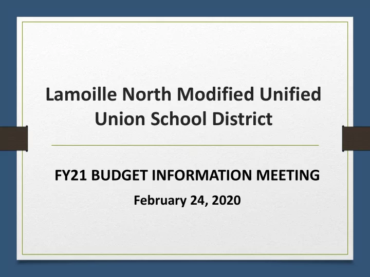 lamoille north modified unified union school district