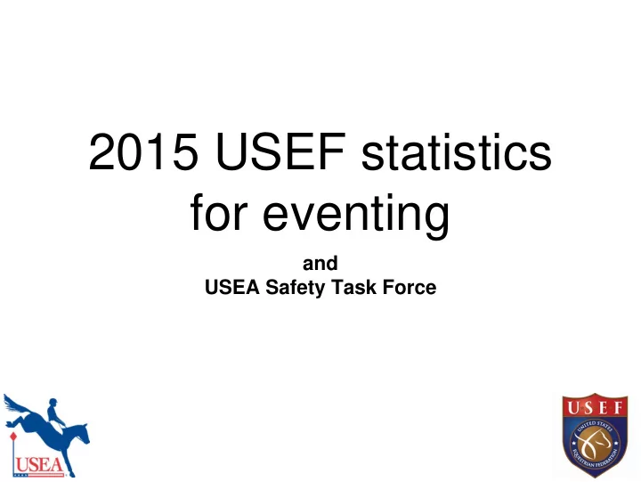2015 usef statistics for eventing