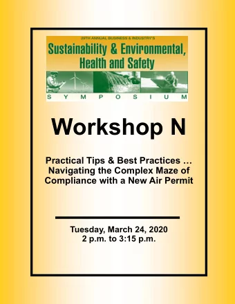 Workshop N  Practical Tips &amp; Best Practices   Navigating the Complex Maze of  Compliance