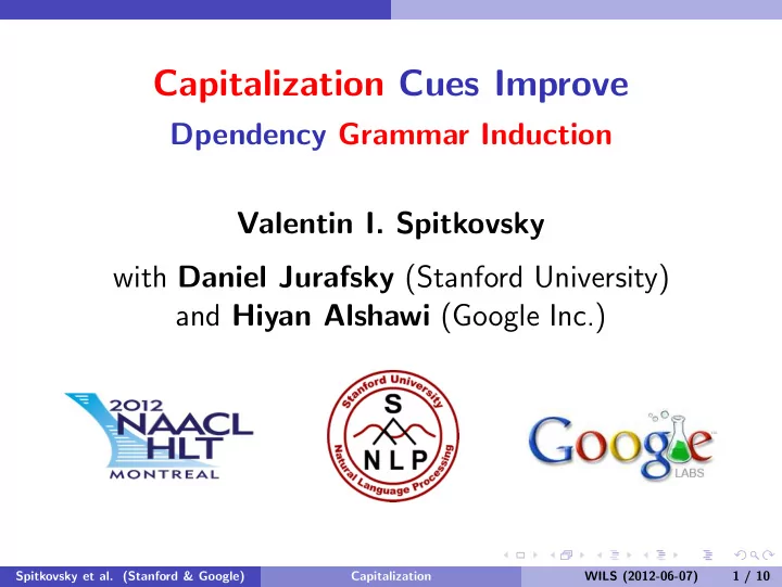 capitalization cues improve