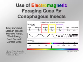 Use of Electromagnetic  Foraging Cues By  Conophagous Insects Tracy Zahradnik 1 Stephan Takcs 1 ,