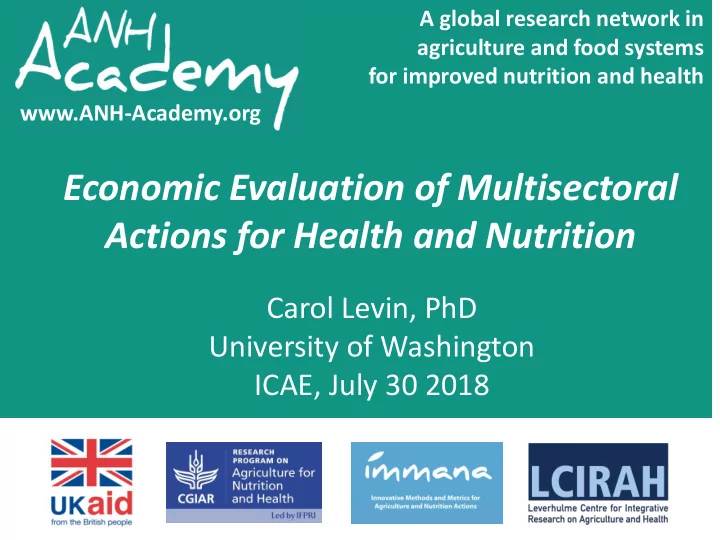 economic evaluation of multisectoral actions for health