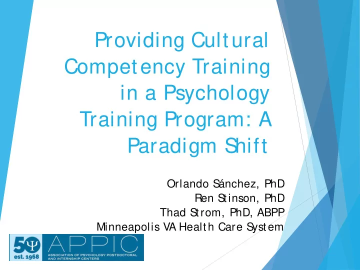 providing cultural competency training in a psychology