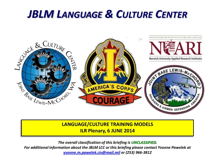 jblm l anguage c ulture c enter