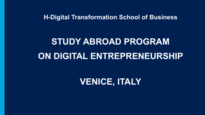 study abroad program on digital entrepreneurship venice