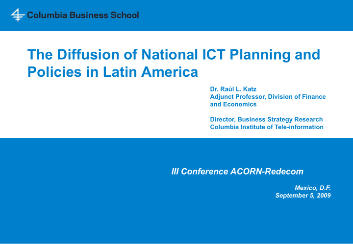 the diffusion of national ict planning and
