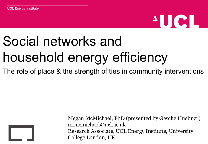 social networks and household energy efficiency
