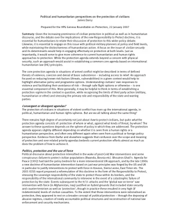 Political an  litical and  d huma  humanit  nitarian pe  rian perspectiv  rspectives on  es on the