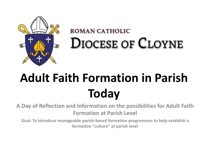 adult faith formation in parish today
