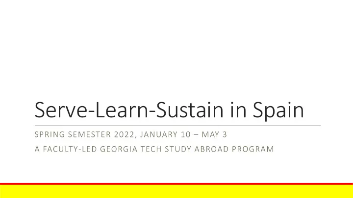 serve learn sustain in spain