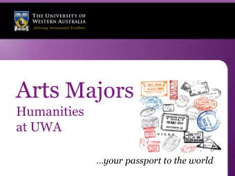 This presentation  Arts majors  Careers for Arts majors  Interesting opportunities in Arts  Majors