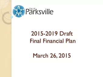 2015-2019 Draft  Final Financial Plan  March 26, 2015  PROJECTED GENERAL FUND UNRESTRICTED SURPLUS