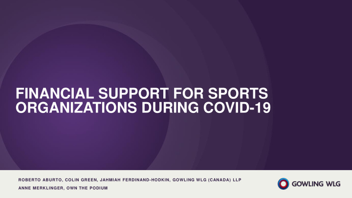 financial support for sports