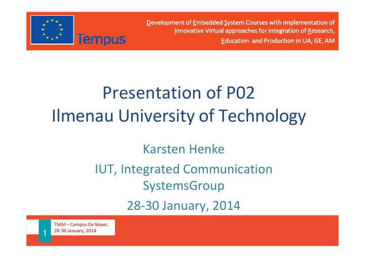 presentation of p02 ilmenau university of technology