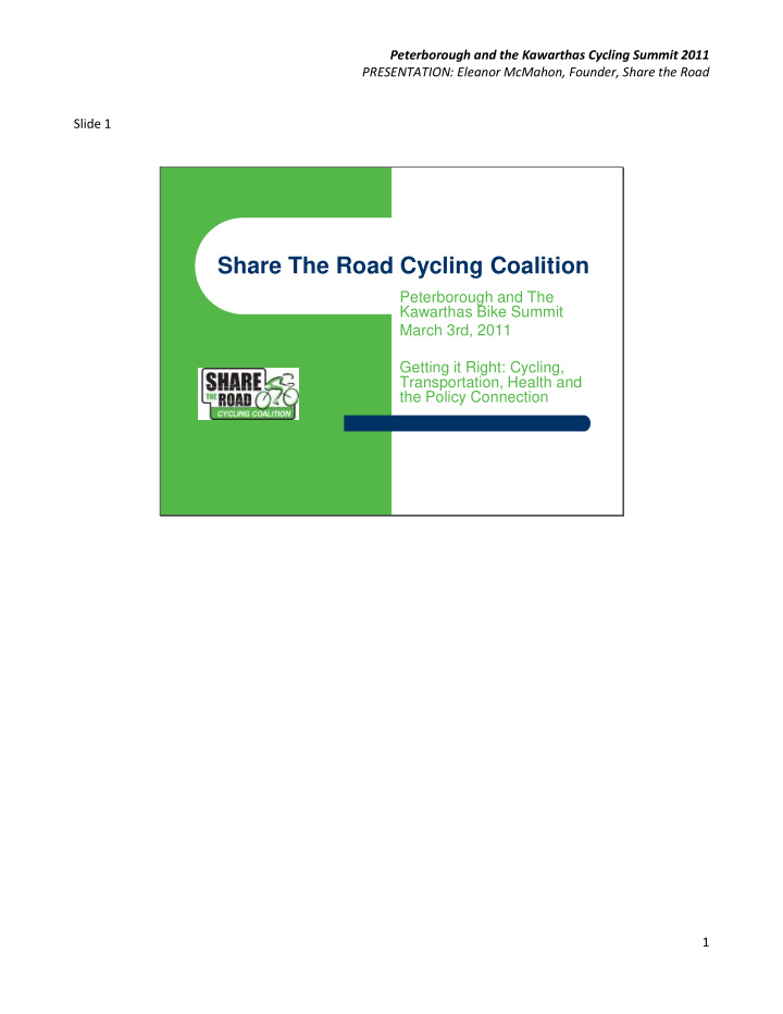 share the road cycling coalition