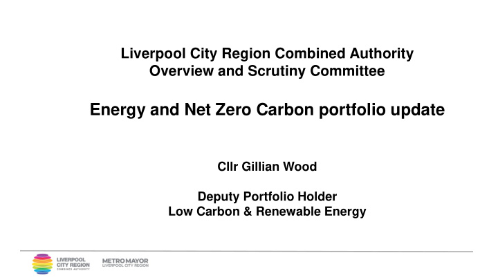 energy and net zero carbon portfolio update