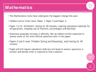 Mathematics  text  The Mathematics tests have undergone the biggest change this year.  The
