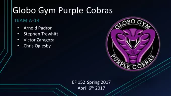 Globo Gym Purple Cobras  TEAM A-14    Arnold Padron    Stephen Trewhitt    Victor Zaragoza