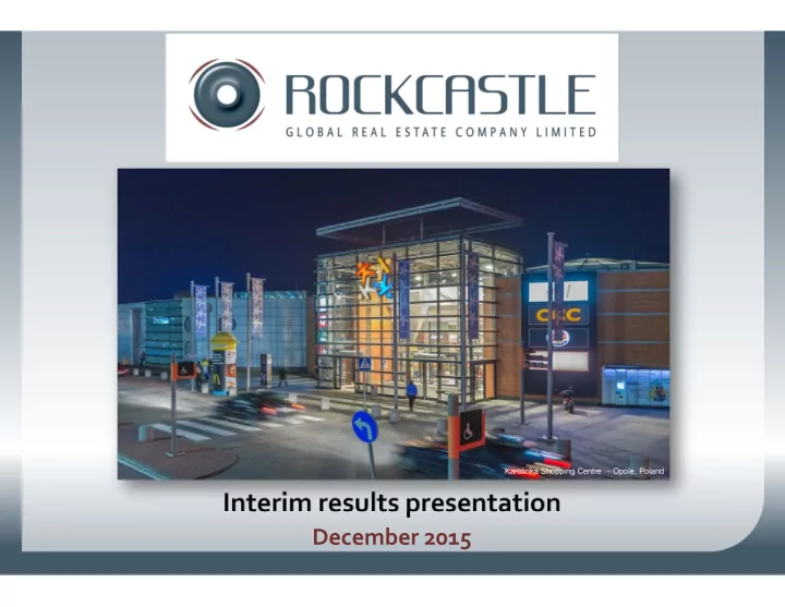 interim results presentation