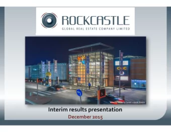 Interim results presentation December 2015  Agenda  01 6  month highlights &amp; financial